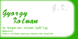 gyorgy kolman business card